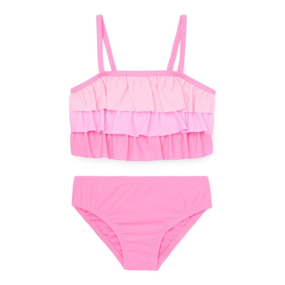 NWT Wonder Nation Toddler Girls Pink Ruffle Tankini Swimsuit 18 Months